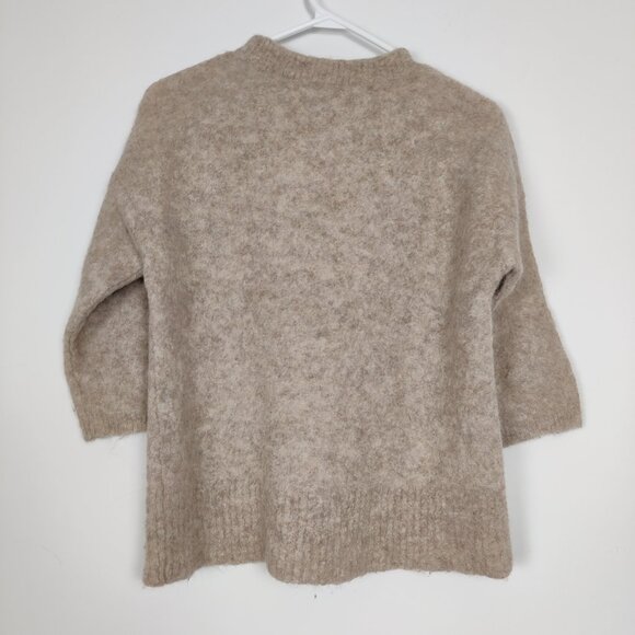 J. Crew Women's Knit Sweater Sz Small Alpaca Wool Beige Minimalist Simple Daily - Picture 2 of 8